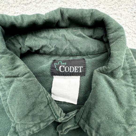 Vintage Codet Heavy Flannel Long Sleeve Shirt Mens Medium Button Up Cotton Green - Picture 2 of 12